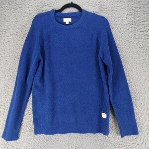 Frank And Oak Sweater Womens Medium Blue Wool Blend Long Sleeve Pullover